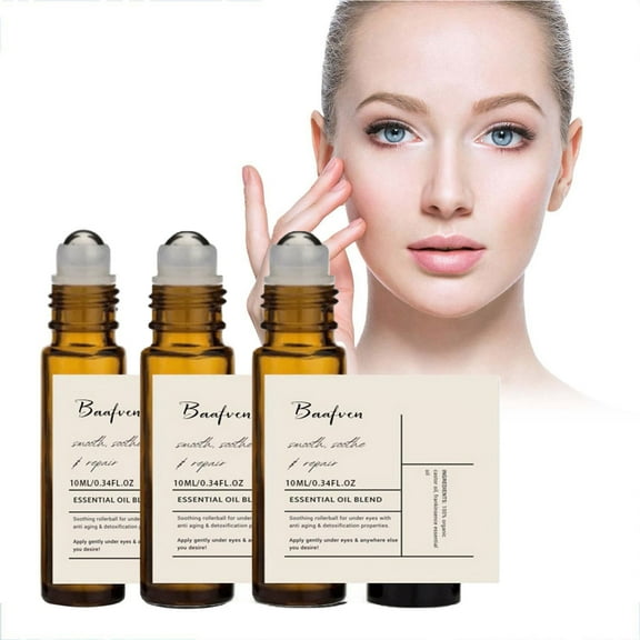 ONLYEOR Eye Essential Oil Brightening, Under Eye Serum for Dark Circles, Puffiness & Wrinkles Fine Lines, Anti Aging Eye Serum Cream, with 360掳 Massage Ball, Eye Treatment Balm for Men & Women