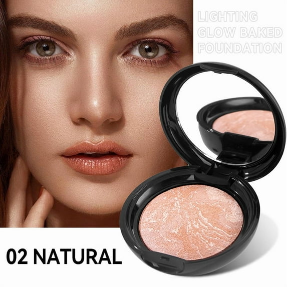 GuluguLa Multi-color Baked Makeup Setting Powder, Finish Waterproof Sweatproof Conceal Foundation, Oil Control Matte Face Powder Compact, Controls Shine, Waterproof Long Lasting
