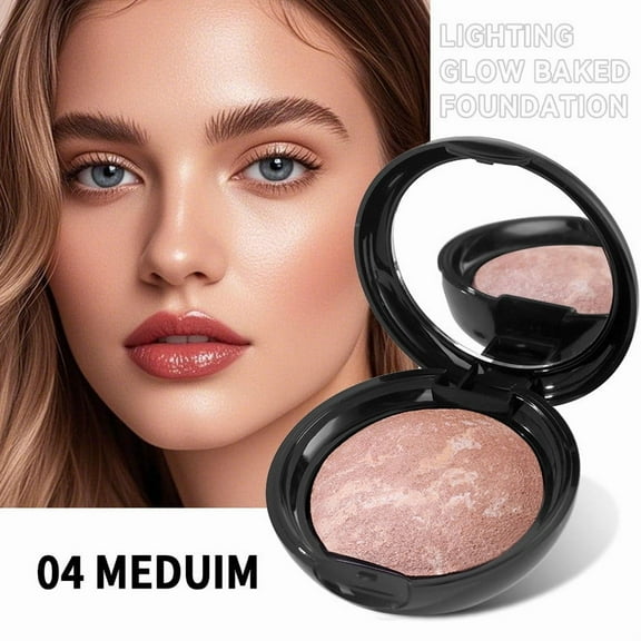 GuluguLa Multi-color Baked Makeup Setting Powder, Finish Waterproof Sweatproof Conceal Foundation, Oil Control Matte Face Powder Compact, Controls Shine, Waterproof Long Lasting