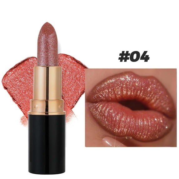 ONLYEOR Sparkling Lip Gloss, Pearlescent Lipstick In Stock with 8 Colors Moisturizing and Embossed Silk Screen Fine Shimmering Lip Gloss Lipstick 3.6g(D)