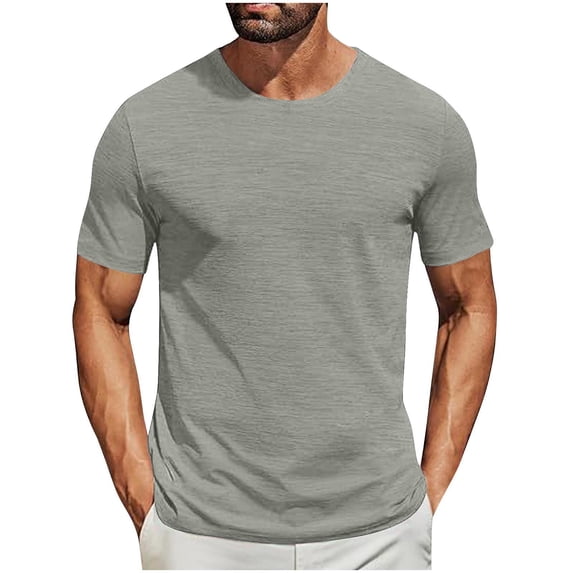 Guluxicc Cotton T Shirts for Men Lightweight Short Sleeve Crew Neck Solid Color Tops Relaxed Fit Summer Casual Tops