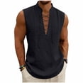 thumbnail image 1 of Guluxicc Men's Tank Tops Drawstring Tie Neck Solid Color Sleeveless Tops Summer Outdoor Casual Beach Shirts, 1 of 8