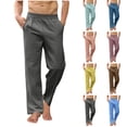 thumbnail image 1 of Guluxicc Mens Yoga Pants Elastic Waist Pants Lightweight Relaxed Fit Casual Gym Workout Trousers with Pockets, 1 of 5