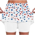 thumbnail image 1 of Guluxicc 4th of July Womens Skorts Elastic High Waisted Athletic Tennis Skirts and Trendy Printed Tummy Control Slim Yoga Jogging Shorts Leggings, 1 of 6