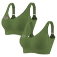 thumbnail image 1 of Guluxicc 2 Pack Bras for Women Seamless Wireless Push Up Bras No Underwire Comfort Everyday Bra, Green, L, 1 of 8