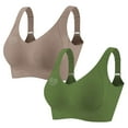 thumbnail image 1 of Guluxicc 2 Pack Wireless Bras for Women Seamless Push Up Bra No Underwire Comfort Everyday Bras, 4XL, 1 of 8