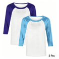 thumbnail image 1 of Guluxicc 2 Pack Womens Summer Tops Three Quarter Length Sleeve Tops Casual Crew Neck Raglan Baseball Shirt Basic Tunic Tee Shirts, 1 of 10