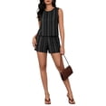 thumbnail image 1 of Guluxicc 2 Piece Women's Matching Sets Stripe Printed Crew Neck Tank Top and Shorts Casual Loungewear, 1 of 8