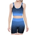 thumbnail image 1 of Guluxicc 2 Piece Workout Sets for Women Gradient Color Sports Bra and High Waist Yoga Shorts Summer Outdoor Running Gym Fitness Athletic Outfit Sets, 1 of 5
