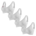thumbnail image 1 of Guluxicc 4 Pack Wireless Bras for Women Seamless Push Up Bra No Underwire Comfort Everyday Bras, White, 4XL, 1 of 6