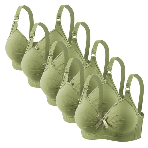 Guluxicc 5 Pack Bras for Women Push Up Wireless Plunge Twist Front Full ...