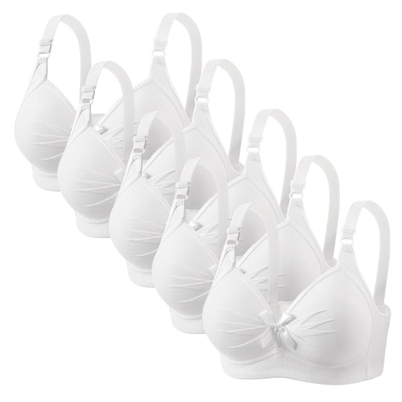 Guluxicc 5 Pack Bras for Women Push Up Wireless Plunge Twist Front Full ...
