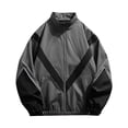 thumbnail image 1 of Guluxicc Athletic Jackets for Men Waterproof Plus Size Loose Full Zipper Color Block Long Sleeve Running Performance Jackets for Outdoor Workout Wear Fall Winter Casual Jackets, 1 of 6