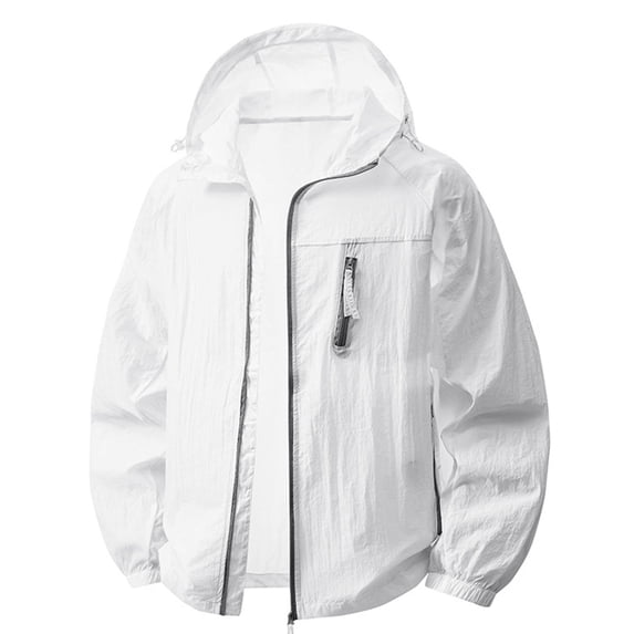 Guluxicc Athletic Jackets for Men Windbreaker Full Zipper Long Sleeve Hooded Jackets for Outdoor Hiking Running Wear Summer Fall Casual Jackets