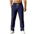 thumbnail image 1 of Guluxicc Athletic Pants for Men Elastic Waist Drawstring Gym Trousers Classic Fit Summer Workout Pants with Pockets, 1 of 8