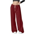 thumbnail image 1 of Guluxicc Athletic Pants for Women Gym Running Elastic Waist Drawstring Wide Leg Pants with Pockets Size S-2XL, 1 of 5