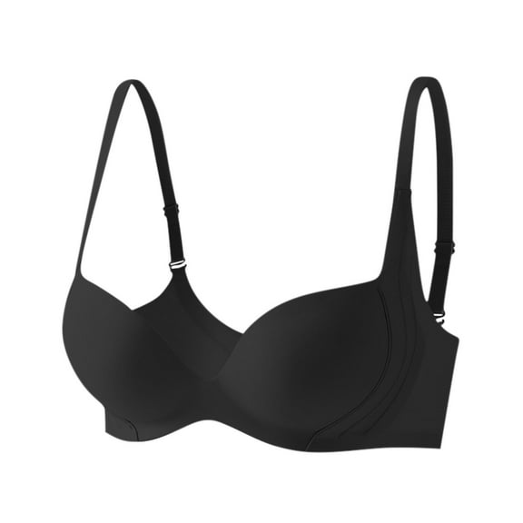 Guluxicc Balconette for Women No Underwire Push Up Bralette Wireless Comfort Bras, Black, M