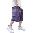 thumbnail image 1 of Guluxicc Boys Shorts Kids Cotton Cargo Active Shorts Boys Causal Summer Clothes with Pockets, 1 of 5