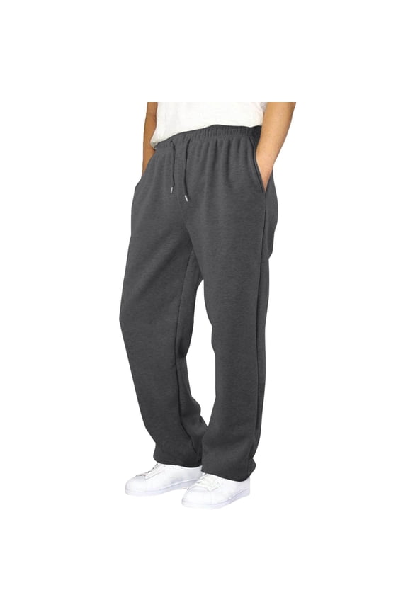 Boys Sweatpants Wide Leg Open Bottom Elastic Waist Active Joggers Sweat Pants with Pockets