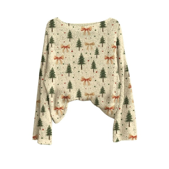 Guluxicc Christmas Sweaters for Women Crewneck Long Sleeve Chunky Knit Sweaters Fashion Pullover Tops Winter Trendy Outfits, Multicolor, S