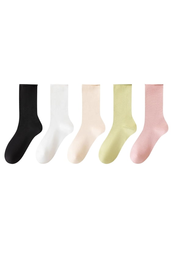 5 Pairs Compression Socks for Women Lightweight Comfort Non-Slip Breathable Cushioned Performance Crew Socks