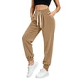 thumbnail image 1 of Guluxicc Corduroy Jogger Pants for Women Drawstring Elastic Waist Ribbed Tapered Pants with Pockets for Everyday Fall Winter, 1 of 8