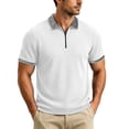 thumbnail image 1 of Guluxicc Dress Shirts for Men Quarter Zipper Collared Pullover Short Sleeve Golf Tops for Business Casual Wear Spring Summer Casual Outfits, 1 of 6