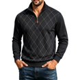 thumbnail image 1 of Guluxicc Dressy Sweatshirts for Men Quarter Zip Mock Neck Ribbed Cuffs Long Sleeve Casual Sweatshirts Fall Winter Pullover, 1 of 5