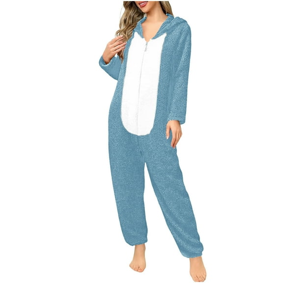 Guluxicc Family Christmas Pajamas Jumpsuits, Matching Christmas Holiday Hoodie Jumpsuits, Pjs Sleepwear Loungewear Sets, Blue