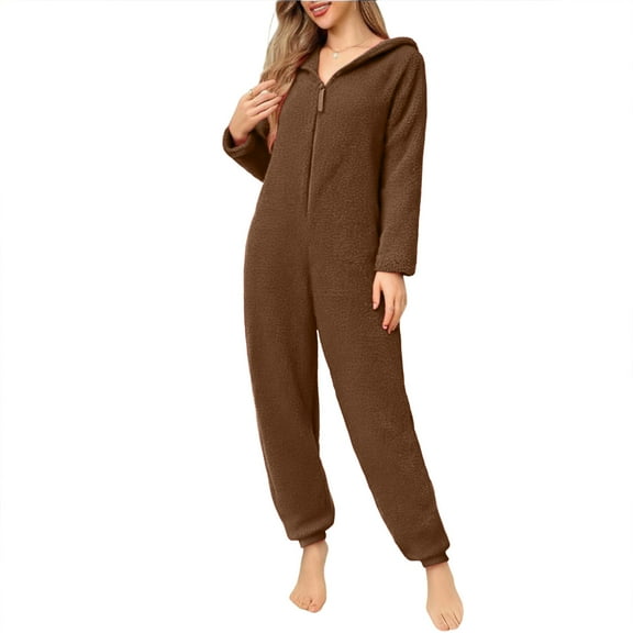 Guluxicc Family Matching Christmas Pajamas Jumpsuits, Christmas Holiday Hoodie Sets Pjs Sleepwear Loungewear, Brown