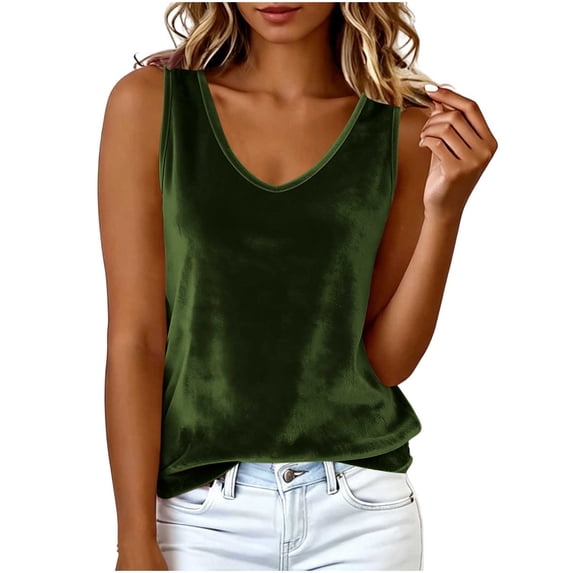 Guluxicc Fleece Tank Tops for Women Pullover V Neck Sleeveless Lounge Tops for Everyday Fall Winter
