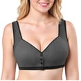 thumbnail image 1 of Guluxicc Front Closure Bras for Women Plus Size Breathable Everyday Bra Comfort Push Up Bras, Black, L, 1 of 8