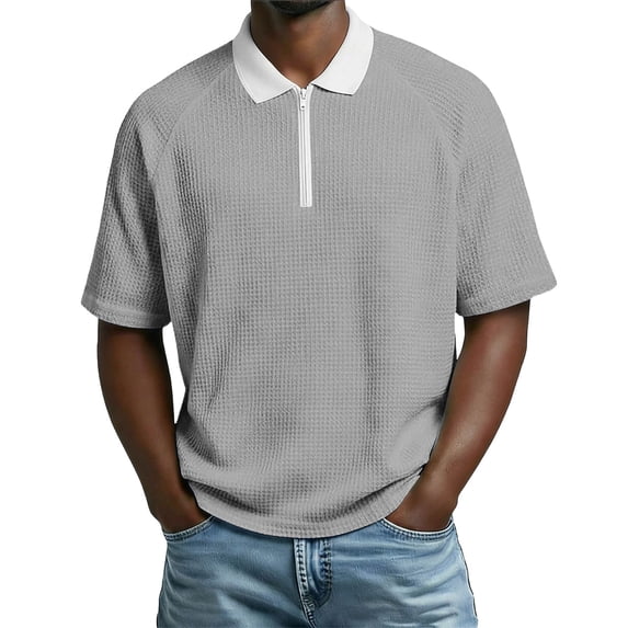 Guluxicc Golf T Shirts for Men Half Zip Short Sleeve Business Causal Shirts Classic Fit Summer Casual Outfit