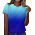 thumbnail image 1 of Guluxicc Gradient T Shirts for Women Athletic Crew Neck Short Sleeve Casual Summer Watercolor Block Shirts for Workout Running, 1 of 5