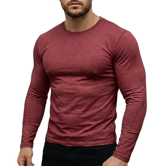 Guluxicc Gym Shirts for Men Classic Fit Solid Long Sleeve Workout Shirts Summer Athletic Shirts