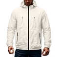 thumbnail image 1 of Guluxicc Hooded Windbreaker Jackets for Men with Pockets Drawstring Full Zipper Long Sleeve Solid Hooded Jackets for Outdoor Hiking Fall Winter, 1 of 6