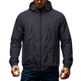 thumbnail image 1 of Guluxicc Hooded Windbreaker Jackets for Men with Pockets Drawstring Full Zipper Long Sleeve Solid Hooded Jackets for Outdoor Hiking Fall Winter, 1 of 6