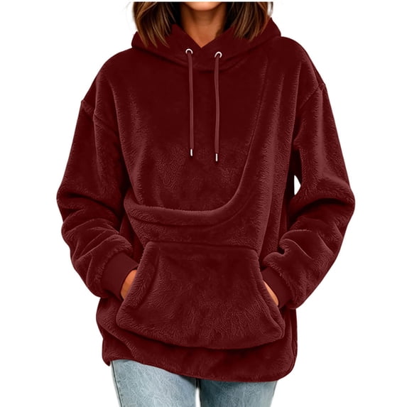 Guluxicc Hoodie Women with Pouch Oversized Kangaroo Pocket Dog Pouch Sweatshirts Pet Carrier Animal Holder Long Sleeve Pullover