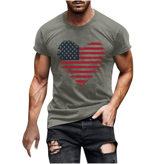 Guluxicc Independence Day Shirts for Men Summer Holiday Patriotic Graphic T Shirts for 4th of July