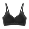 thumbnail image 1 of Guluxicc Jelly Bras for Women No Underwire Comfort Bralette Seamless Wireless Bras with Spaghetti Straps, Black, 2XL, 1 of 2