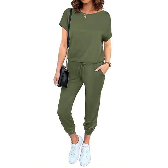 Guluxicc Jumpsuits for Women Dressy Summer Romper Casual Spring Vacation Outfits Trendy One Piece Travel Clothes