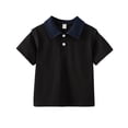 thumbnail image 1 of Guluxicc Kids Boys Golf Shirts Collared Short Sleeve Tops Solid Color Contrast Collar Casual Summer Breathable T Shirts, 1 of 6