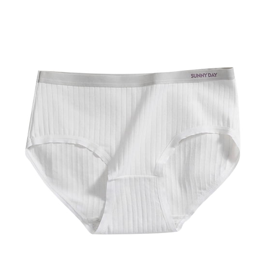 Guluxicc Kids Girls Antimicrobial Cotton Brief Panties Breathable Mid Waist Letter Waistband Underwear Soft Odor Resistant Underwear 9-16 Years