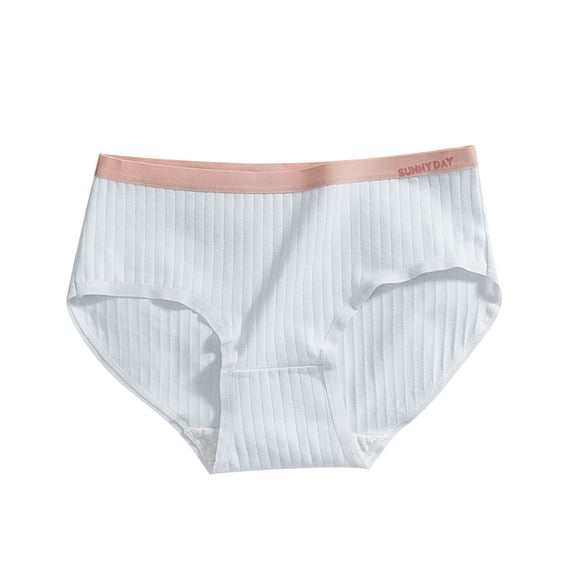 Guluxicc Kids Girls Antimicrobial Cotton Brief Panties Breathable Mid Waist Letter Waistband Underwear Soft Odor Resistant Underwear 9-16 Years