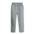 thumbnail image 1 of Guluxicc Kids Girls Boys School Uniform Pants Elastic Waist Flat Front Pants Twill Chino Trousers Straight Leg Pull-On Pant, 1 of 7
