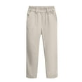 thumbnail image 1 of Guluxicc Kids Girls Boys School Uniform Pants Elastic Waist Flat Front Pants Twill Chino Trousers Straight Leg Pull-On Pant, 1 of 7