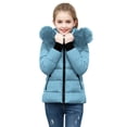 thumbnail image 1 of Guluxicc Kids Girls Hooded Puffer Jacket Quilted Heavyweight Winter Coat Full Zip Outerwear 5-14 Years, 1 of 4