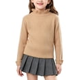 thumbnail image 1 of Guluxicc Kids Girls Turtleneck Cable Knit Sweater Long Sleeve Chunky Pullover Sweaters Fall Winter Loose Tops 3-8 Years, 1 of 6