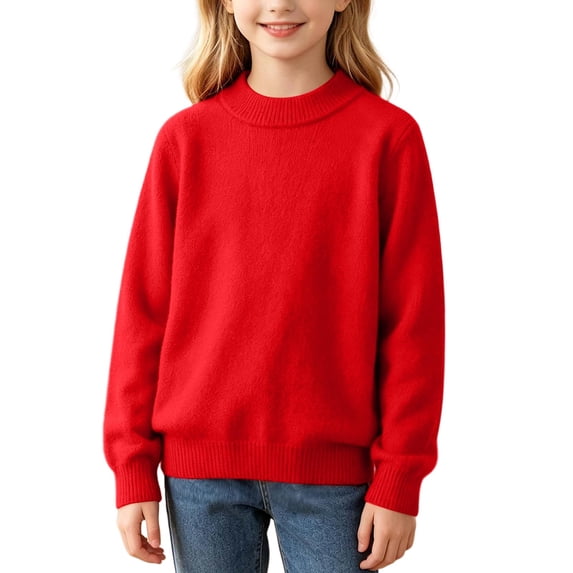 Guluxicc Kids Girls Turtleneck Cable Knit Sweater Long Sleeve Chunky Pullover Sweaters Fall Winter Loose Tops 3-8 Years