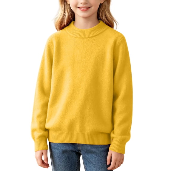Guluxicc Kids Girls Turtleneck Cable Knit Sweater Long Sleeve Chunky Pullover Sweaters Fall Winter Loose Tops 3-8 Years
